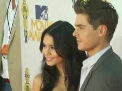 Vanessa Hudgens, Zac Efron at the 2010 MTV Movie Awards at Universal City CA. (Footage by WireImage Video/GettyImages) Stock Footage