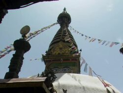 WS View of  Boudhanath temple  / Kathmandu, Central, Nepal Stock Footage