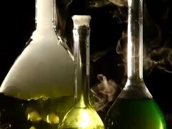 Beakers - Tilt Up Slow Motion Stock Footage