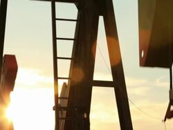 Oil Pump lens flare (with sound) Stock Footage