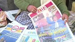 VOICED : Evo Morales interpreta su truinfo News Clip