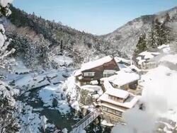 HD Time-lapse: Winter landscape of Japan Alps Nagano Stock Footage