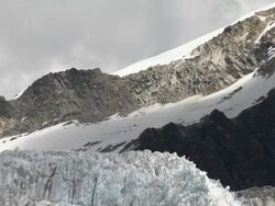 CU of rocky Huayna Potosi glacier in Andes Region of Bolivia Stock Footage