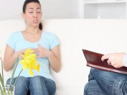 Young woman with therapist Stock Footage