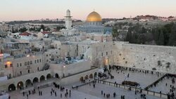 Jews gather at the Wailing Wall in Jerusalem. Stock Footage