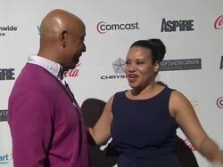 Russell Simmons and Cheryl Salt James at "ASPiRE" Television Network Launch Event Stock Footage