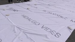 CLEAN : Colombians stitch together names of conflict victims News Clip
