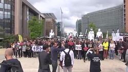 CLEAN : Amnesty protests Turkey foreign minister's EU visit News Clip