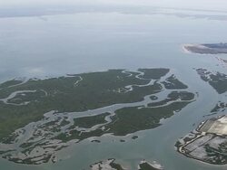 AERIAL WS Coastline features / Lisnave, Setubal, Portugal Stock Footage