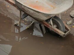 Abandoned Wheel Barrel Stock Footage
