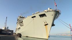 CLEAN : British Royal Navy flagship stops in Lebanon News Clip