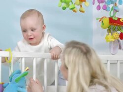 HD DOLLY: Mother Playing With Her Baby Stock Footage