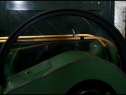 Green Flywheel Rotates Stock Footage