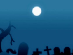 Halloween Graveyard Illustration Animation Stock Footage