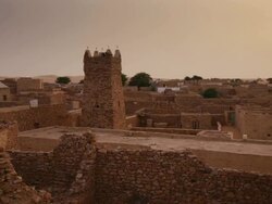 Panorama of Chinguetti town Stock Footage