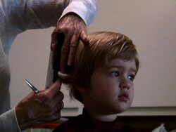Cutting Child's Hair 1 Stock Footage