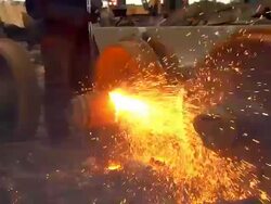 Sparks from welding torch Stock Footage