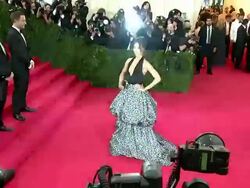 Zoe Saldana at 'Charles James: Beyond Fashion' Costume Institute Gala - Arrivals Stock Footage