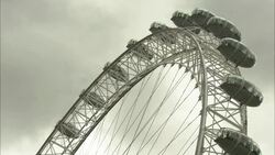 Storm clouds loom over the London Eye. Stock Footage