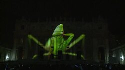 CLEAN : Giant animals light up Vatican for environment show News Clip
