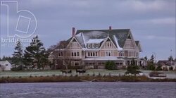 Static shot of a country inn in the winter by day, clip 2 Stock Footage