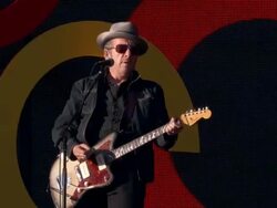 PERFORMANCE - Elvis Costello at 2013 Global Citizen Festival in Central Park To End Extreme Poverty Stock Footage