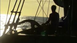 A sailor looks out to sea. Stock Footage