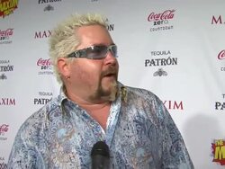 INTERVIEW: Guy Fieri on what brings him out the the Maxim Super Bowl party at Patron Presents The MAXIM Party Featuring Coca-Cola Zero Countdown With Paul Mitchell on 2/4/12 In Indianapolis, IN. Stock Footage