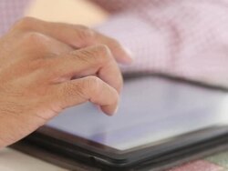Man hands with digital tablet Stock Footage