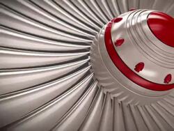 Close-up of jet engine turbine blades. CG loopable. Stock Footage