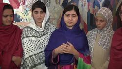 Joint Nobel peace prizewinner poses with friends, who were also attacked on day she was shot News Clip