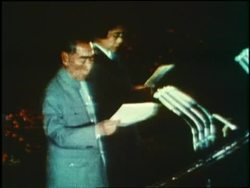 Chinese Premier Chou En Lai and U.S. President Richard Nixon deliver speeches before Nixon's Beijing departure. News Clip