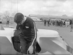 Paul Moller Demonstrates his Flying Saucer Stock Footage