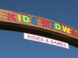 MS Kids midway at Stampede Park / Calgary, Alberta, Canada Stock Footage