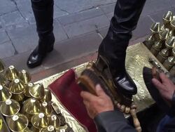 Istanbul Street Shoeblack Stock Footage
