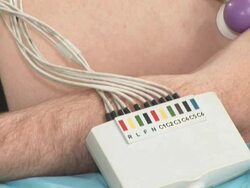 man makes cardiogram Stock Footage