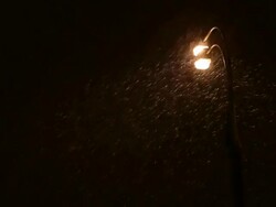Street light and snow Stock Footage