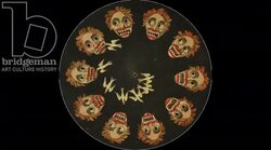 Animated 19th century phenakistoscope with red and green pattern Stock Footage