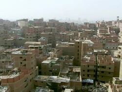 MS Shot of incomplete building in city / Cairo, Egypt Stock Footage