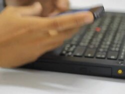 Typing On Laptop Keyboard Stock Footage