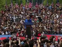 Hillary Clinton Holds Campaign Kick-Off Rally In NYC Stock Footage