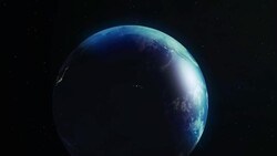 Earth's zoom out and Day&Night City Stock Footage