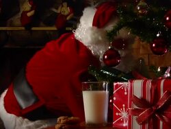 Santa Milk and Cookies Stock Footage