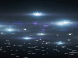 UFO on black background Stock Footage