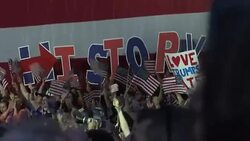 Hillary Clinton celebrates securing enough nominations to become the Democratic party candidate News Clip