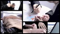 Business strategy. Split screen. Stock Footage