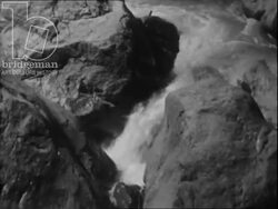 Waterfalls and rocks. France, 1955 Stock Footage