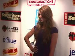 Ashley Underwood at the Starburst Presents Songwriters Music Series To Benefit The VH1 Save The Music Foundation With Matthew Morrison at New York NY.  Stock Footage