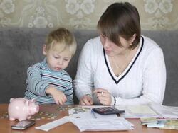 family engaged in household finances Stock Footage