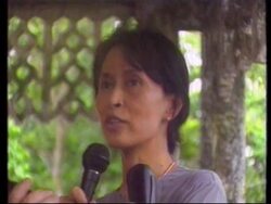 Burma - Aung Aan Suu Kyi's Speech &amp; Presser News Clip